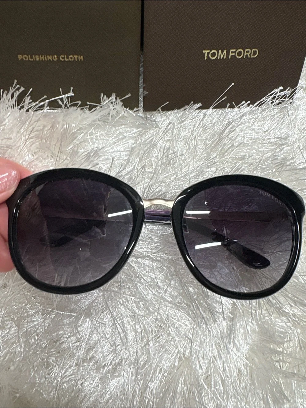 Tom Ford Women's Black & Gold Round Sunglasses